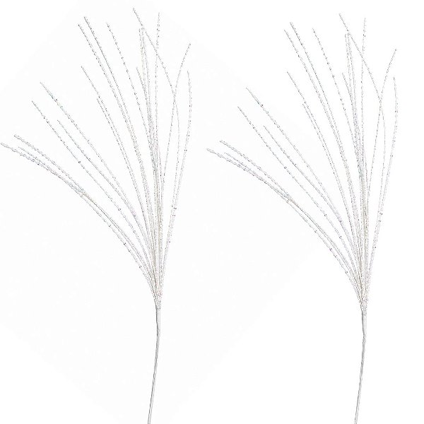 Kit 2 Galhos Pendente Natalino Cristal Furta-Cor com Lantejoulas 70cm Decoração Luxo