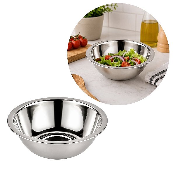 Bowl Aço Inox Redondo 20cm Tigela Inox Tradicional Prime Fratelli