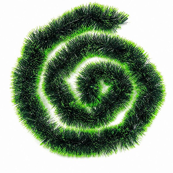 Festão de Natal Verde Duo Biton 9cm x 2 Metros PVC  Verde Claro e Escuro Prime