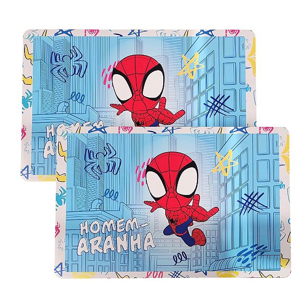 Jogo Americano Infantil Homem-Aranha Marvel 43x28cm Licenciado 2 Unidades