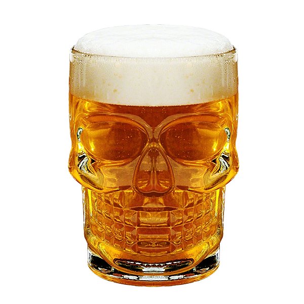 Caneca Chopp Caveira 540ml Vidro Premium - Vitrizi