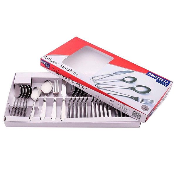Conjunto de Talheres Faqueiro 24 Peças Aço Inox Sunshine - Fratelli