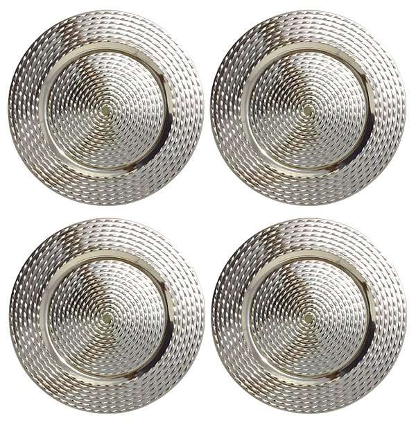Jogo Sousplat Provençal Prata Premium PVC 4 Peças - Fratelli