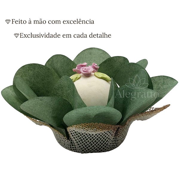 Forminha Lunita Papel com tela - Verde Oliva Escuro SS18