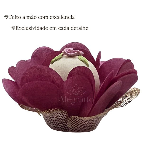Forminha Lunita Papel com tela - Rosa Velho escuro SS39