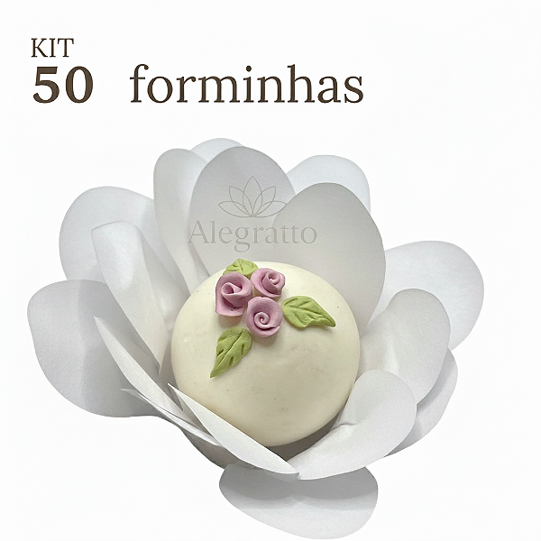 Kit 50 forminhas Bela Papel - Branca