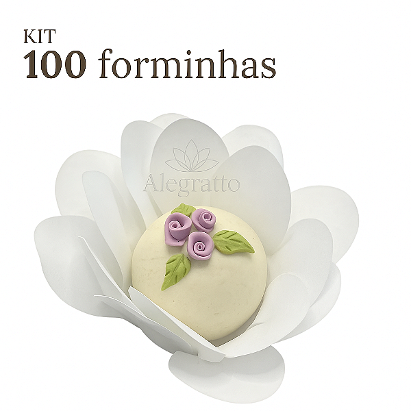 Kit 100 forminhas Bela Papel - Branca