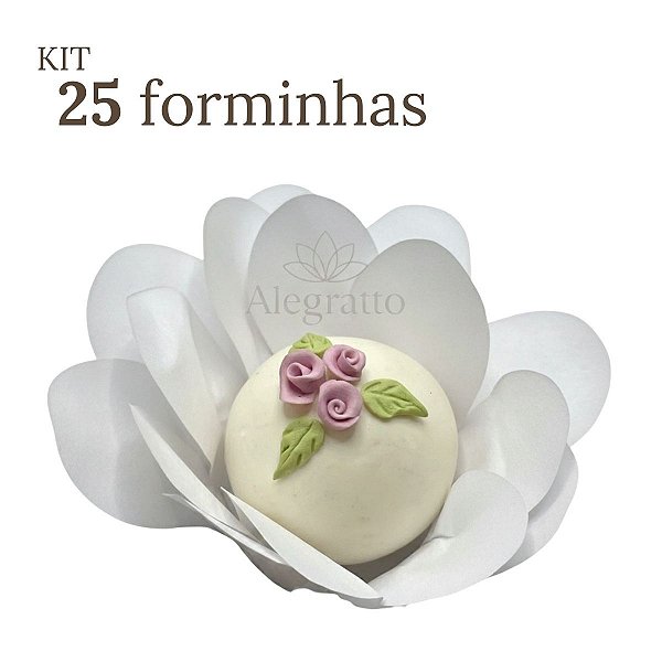 Kit 25 forminhas Bela Papel - Branca
