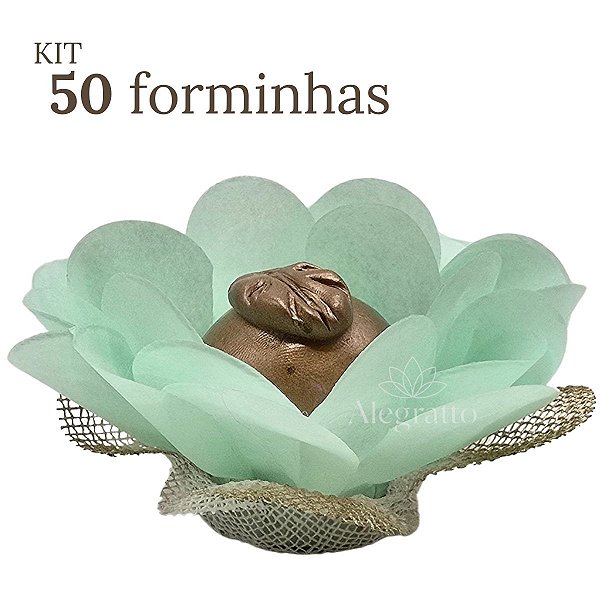 Kit 50 forminhas Lunita Papel com tela - Verde Bebê SS05
