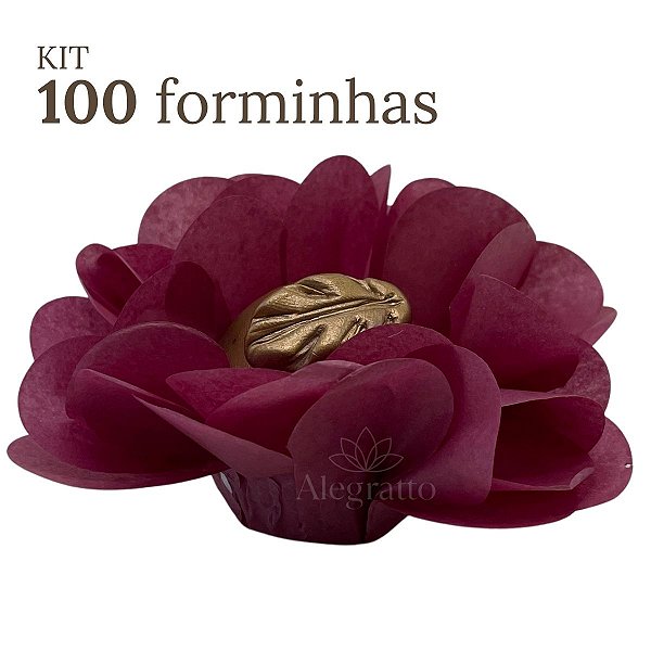Kit 100 forminhas Delicatta  Papel - Rosa velho Escuro SS39