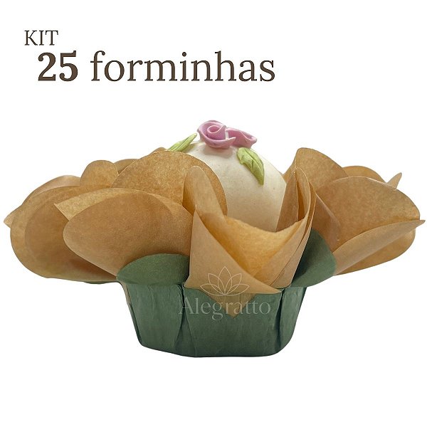 Kit 25 forminhas Delicatta  Papel - Kraft