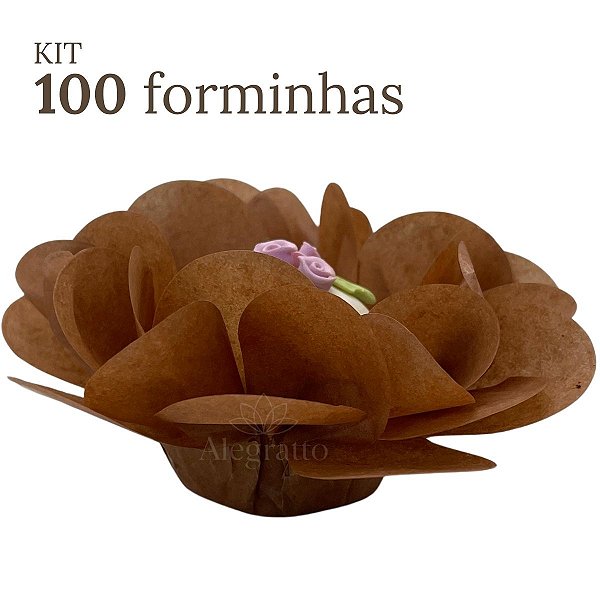 kit 100 forminhas Delicatta - Papel - Caramelo