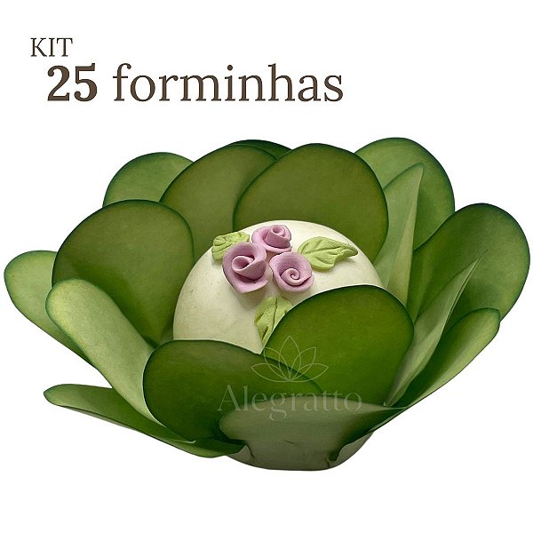 Kit 25 forminhas Bela Papel - Verde Musgo