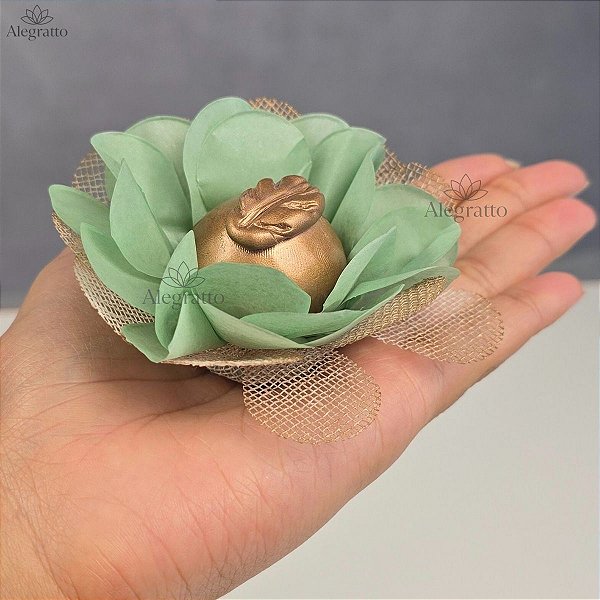 Forminha Lunita Papel com tela - Verde Oliva claro