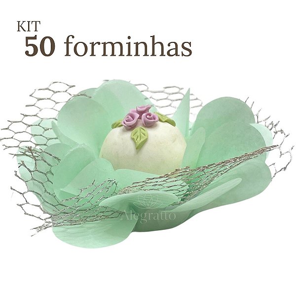 Kit 50 forminhas Imperial - Papel com tela - Verde Bebê SS05
