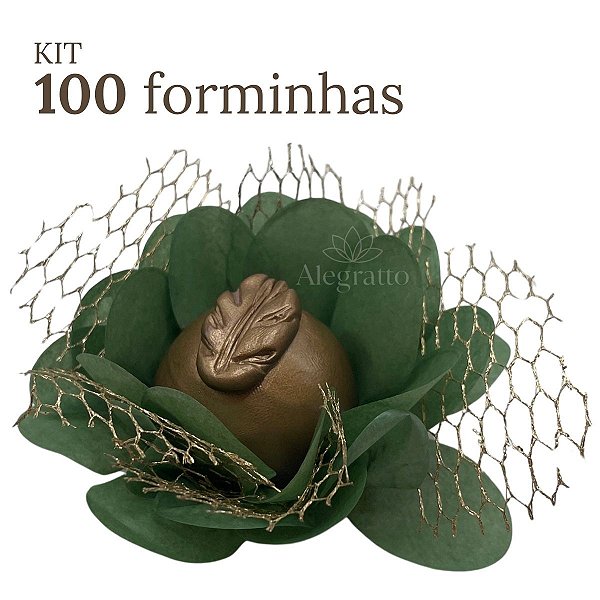 Kit 100 forminhas Imperial - Papel com tela - Verde Oliva Escuro SS18