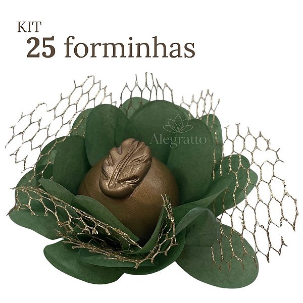 Kit 25 forminhas Imperial - Papel com tela - Verde Oliva Escuro SS18