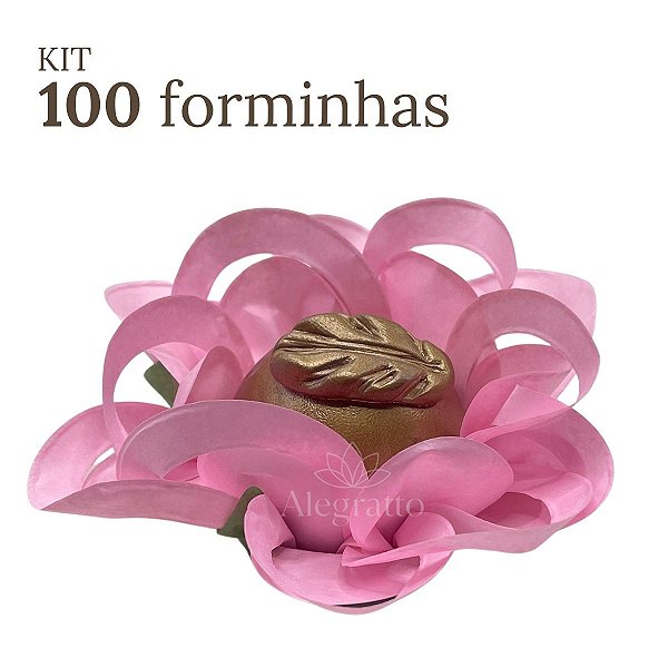 kit 100 forminhas Luna Papel  - Rosa