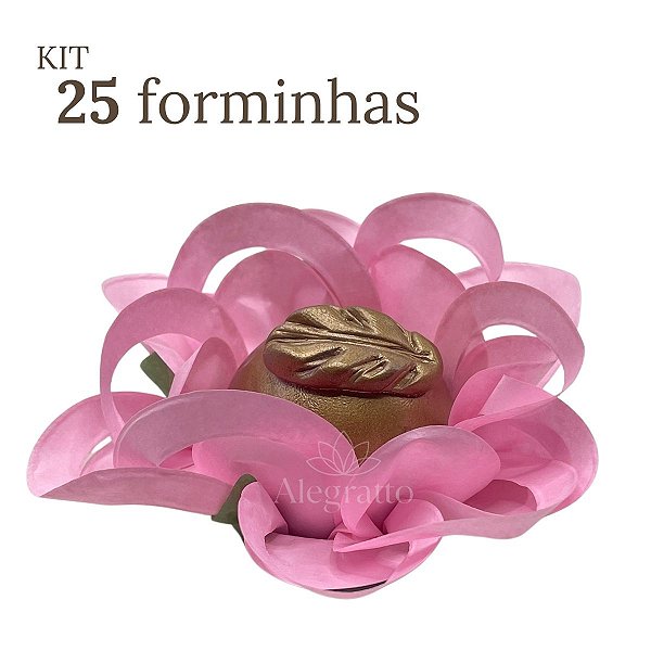 kit 25 forminhas Luna Papel  - Rosa