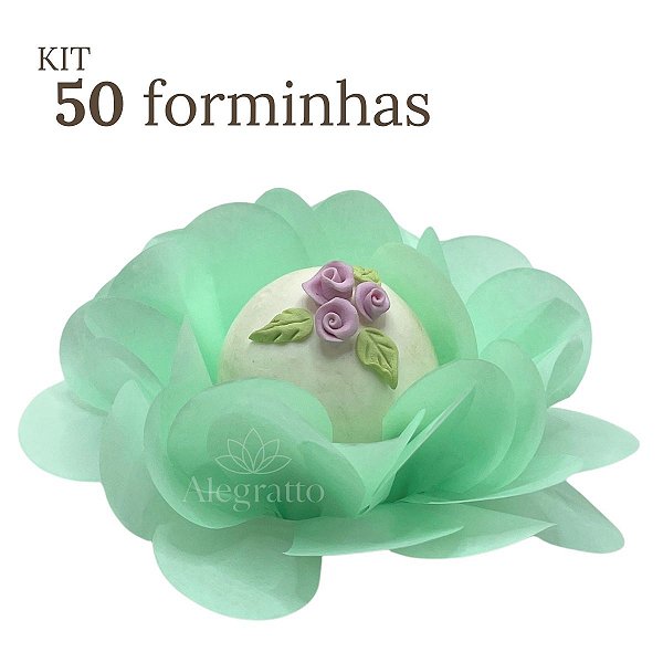 kit 50 forminha Delicatta Papel - Verde bebê SS05