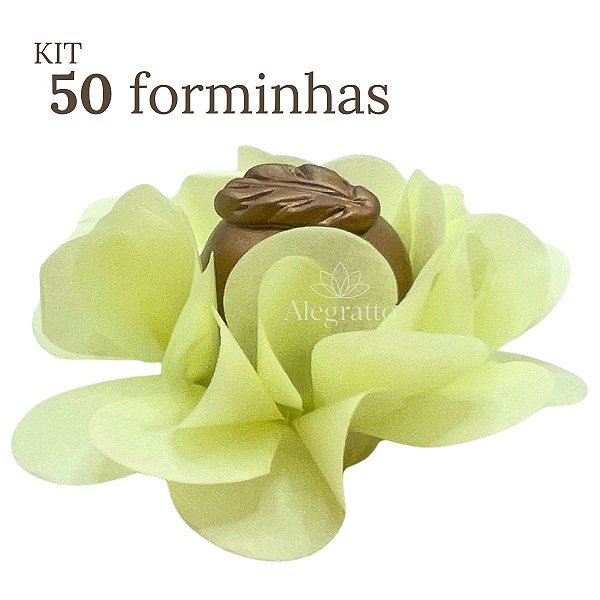 Kit 50 Forminhas Delicatta Papel - Amarelo Bebê SS07