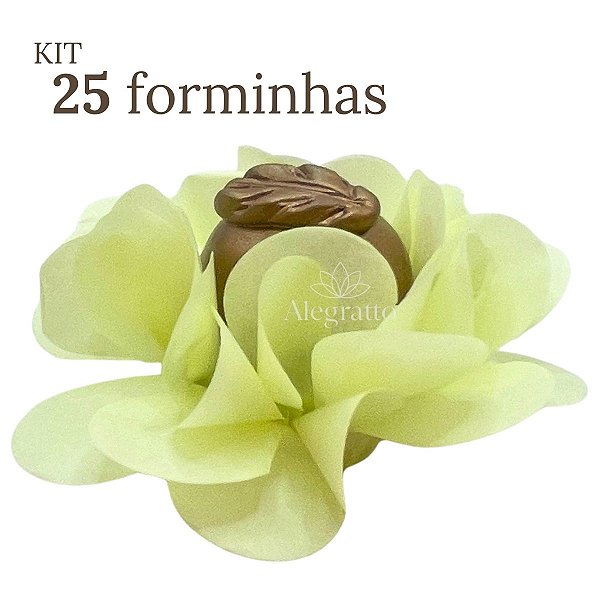 Kit 25 Forminhas Delicatta Papel - Amarelo Bebê SS07