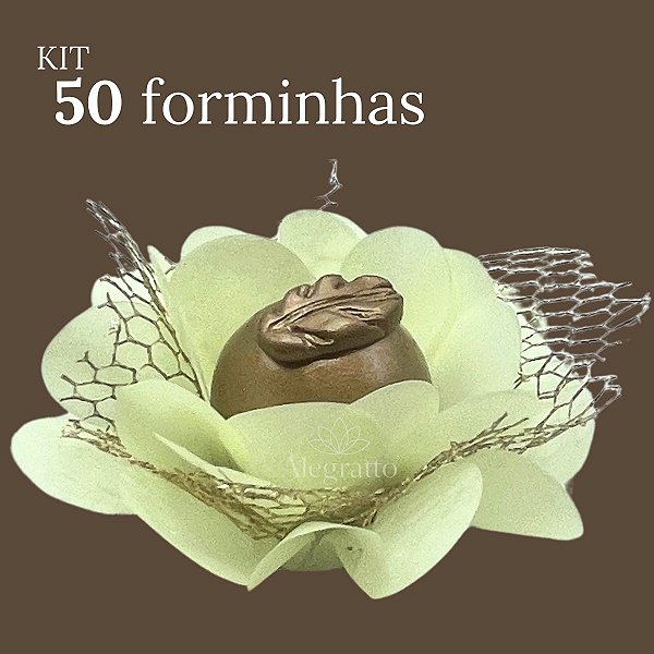 Kit 50 Forminhas Imperial - Papel com tela - Amarelo Bebê