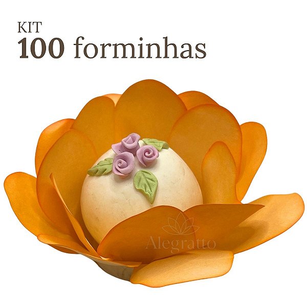 Kit 100 Forminhas Bela Papel - Laranja