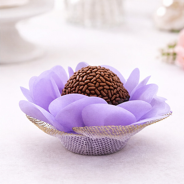 Kit 100 Forminhas Lunita Papel com tela - Lilás