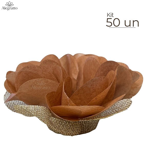 Kit 50 Forminhas Lunita Papel com tela - Caramelo
