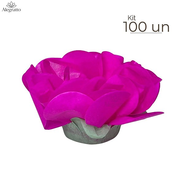 Kit 100 forminhas Delicatta Papel -  Fucsia