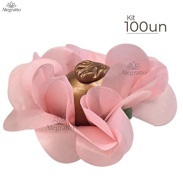 Kit 100 Forminhas Floratta Papel - Rosa