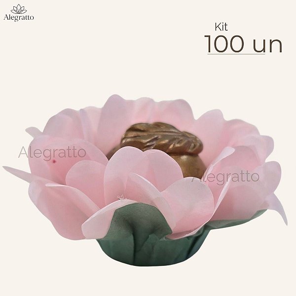 Kit 100 Forminhas Íris Papel - Rosa