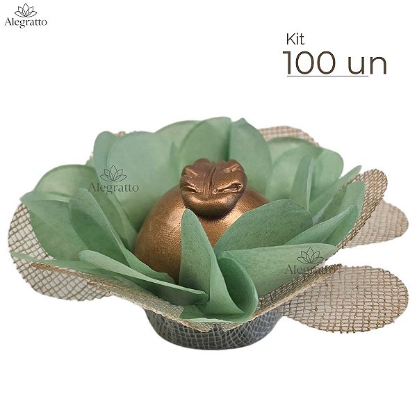 Kit 100 Forminhas Lunita Papel com tela - Verde Oliva claro
