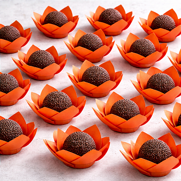 Kit 50 Forminhas Lottus Papel - Laranja