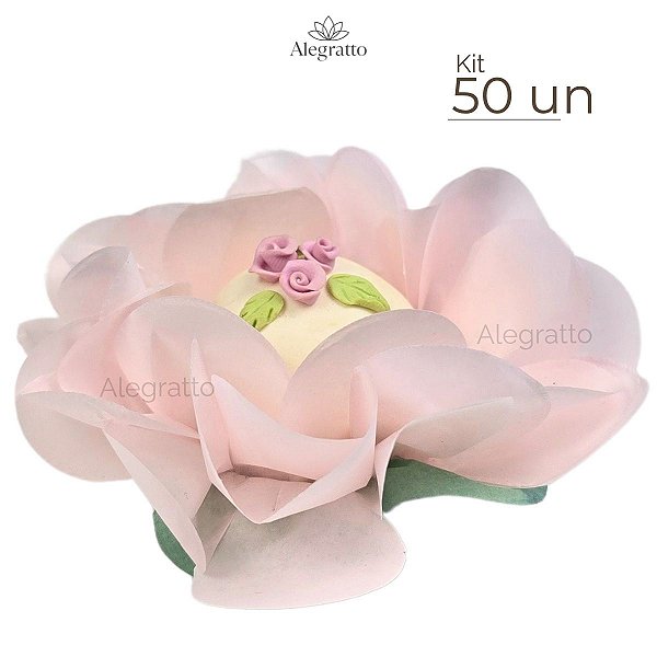Kit 50 Forminhas Floratta Papel - Rosa nude