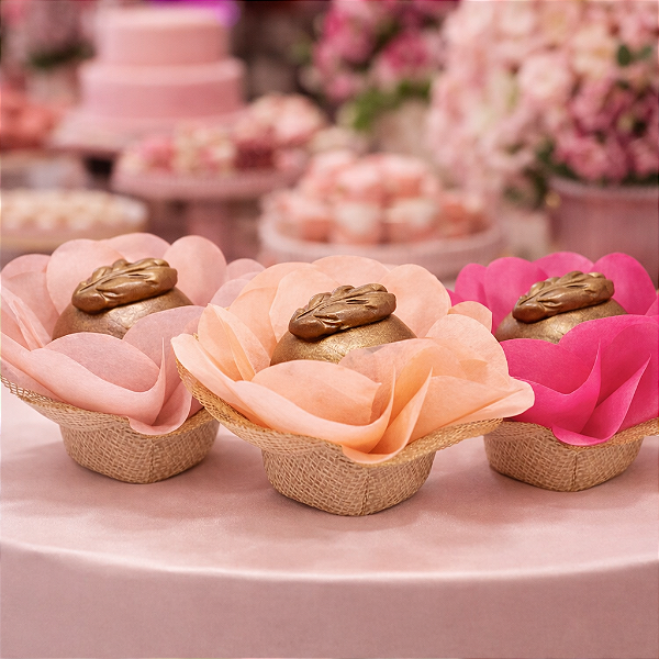 Forminha Lunita Papel com tela - Tons de rosa