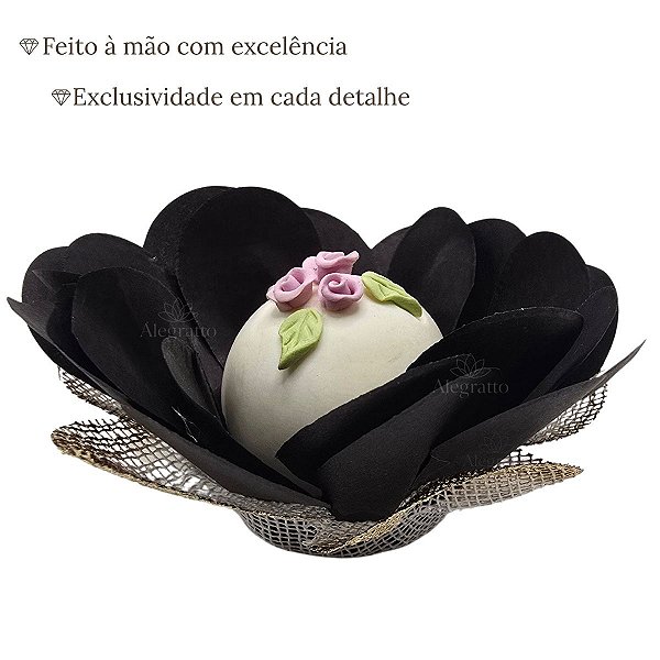 Forminha Lunita Papel com tela - Preto com dourado