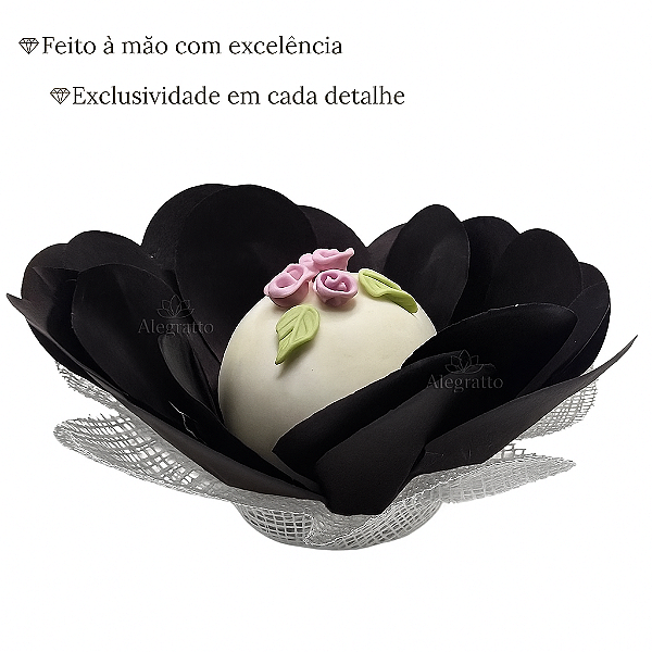 Forminha Lunita Papel com tela - Preto com prata