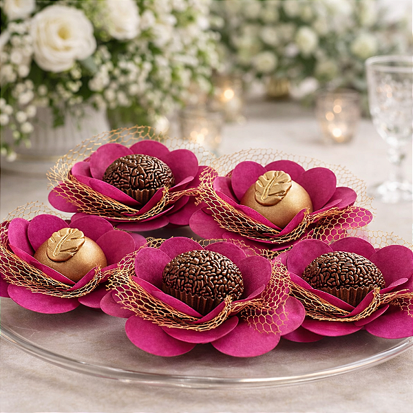 Flor Imperial - Papel com tela - Fucsia