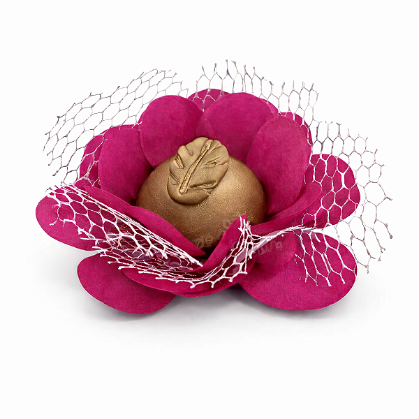 Forminha Imperial - Papel com tela - Fucsia com prata