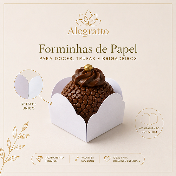 Kit forminhas de Papel Nº 7 Doce pétala Branca