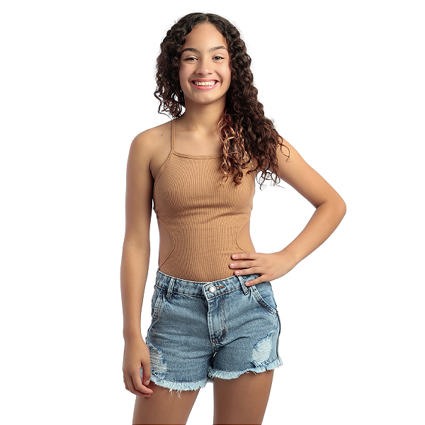 Short Jeans Infantil Juvenil Feminino Menina 8 ao 16 anos