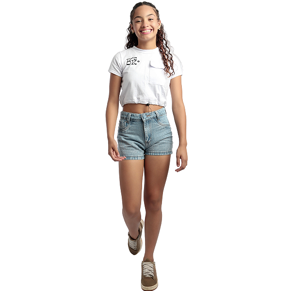 Short Jeans Bermuda Infantil Juvenil  Menina Verão 10 ao 16