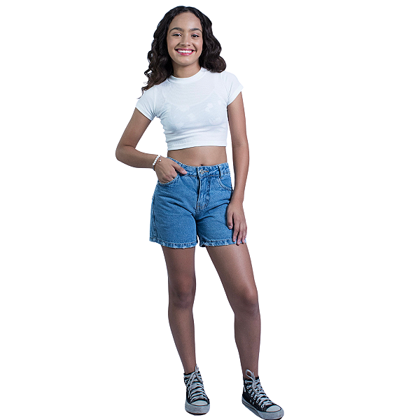 Short Jeans Infantil Menina Juvenil 08 ao 16 Verão Regulador