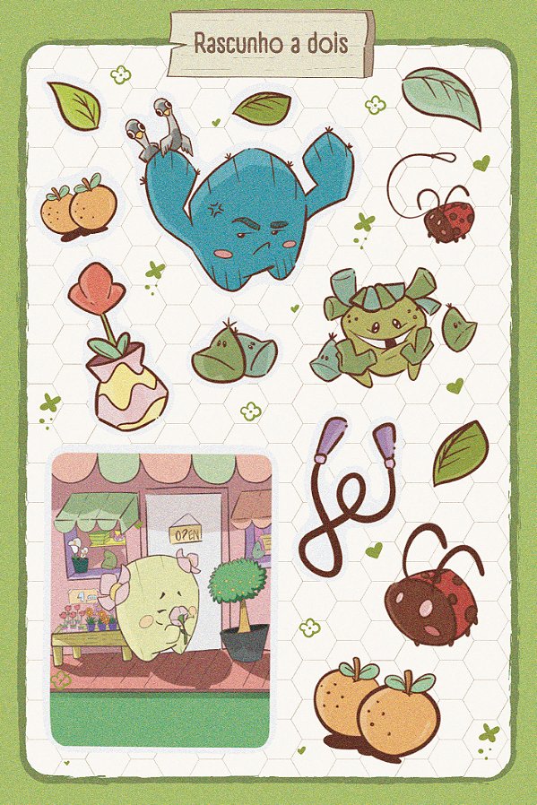 Cartela de adesivos primavera folhas