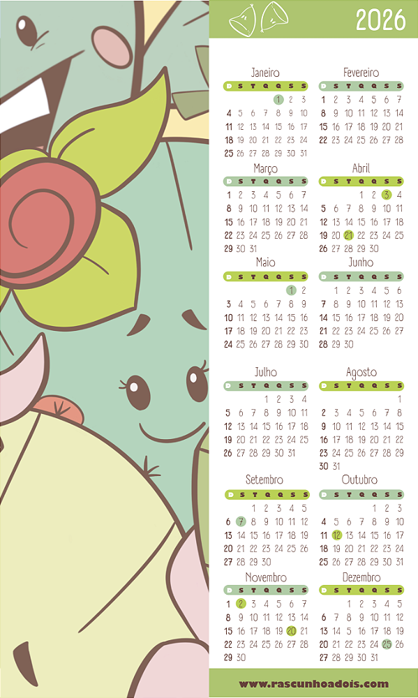 Marcador calendário