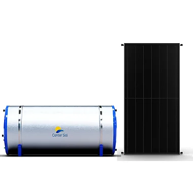 Aquecedor Solar baixa pressão 400 Litros aço inox 316 + 2 coletores 2x1 inox Center sol
