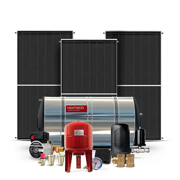 Kit de Aquecimento Solar de Água 600L - Alta Pressão WI-FI Inox 316 com Bastão de Anodo