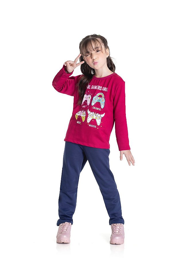 Conjunto Infantil Menina Moletom Leve Game #inverno